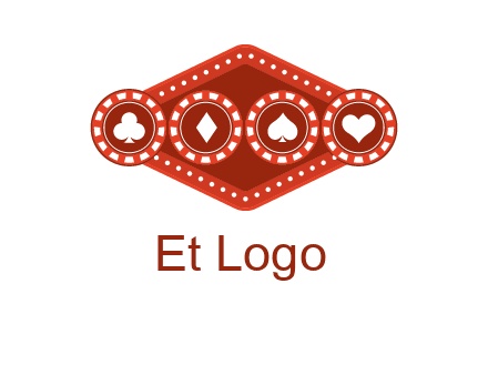 club diamond spade heart in gambling chips logo