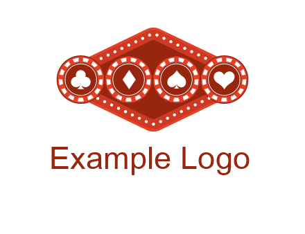 club diamond spade heart in gambling chips logo