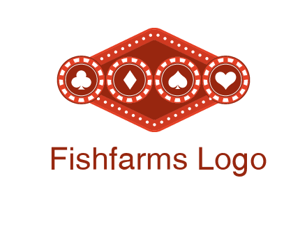 club diamond spade heart in gambling chips logo