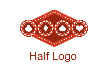 club diamond spade heart in gambling chips logo