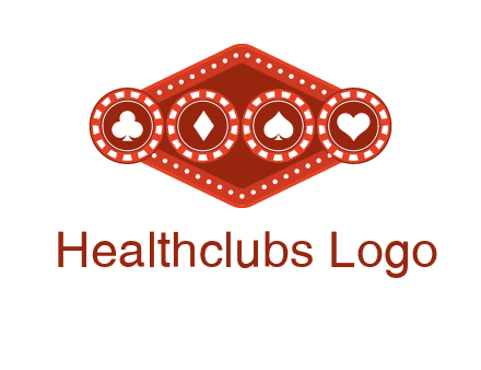 club diamond spade heart in gambling chips logo