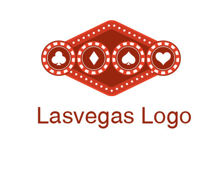 club diamond spade heart in gambling chips logo