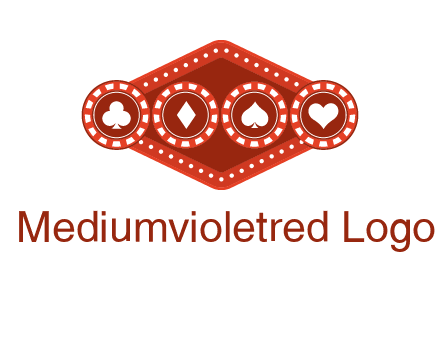 club diamond spade heart in gambling chips logo
