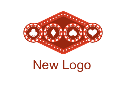 club diamond spade heart in gambling chips logo