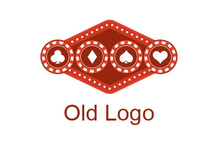club diamond spade heart in gambling chips logo
