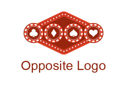 club diamond spade heart in gambling chips logo