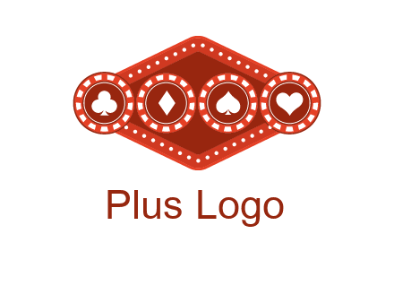 club diamond spade heart in gambling chips logo