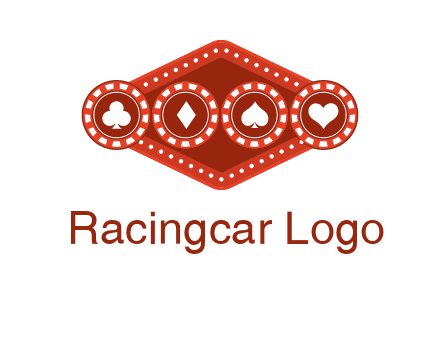 club diamond spade heart in gambling chips logo