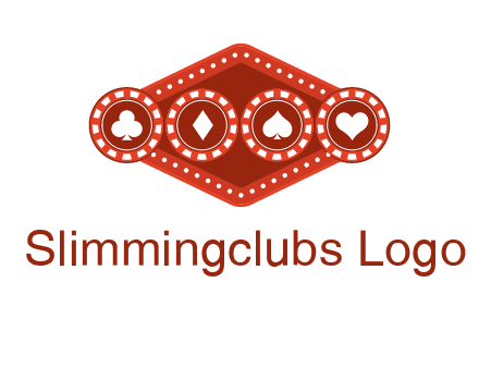 club diamond spade heart in gambling chips logo