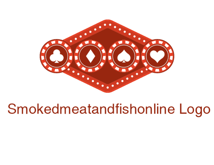 club diamond spade heart in gambling chips logo