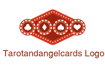 club diamond spade heart in gambling chips logo