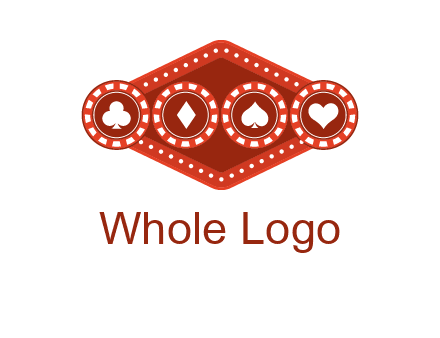 club diamond spade heart in gambling chips logo