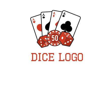 aces dices and chip gambling illustration