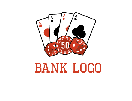 aces dices and chip gambling illustration