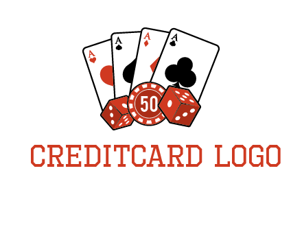aces dices and chip gambling illustration