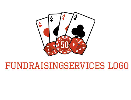 aces dices and chip gambling illustration