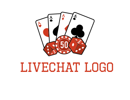 aces dices and chip gambling illustration