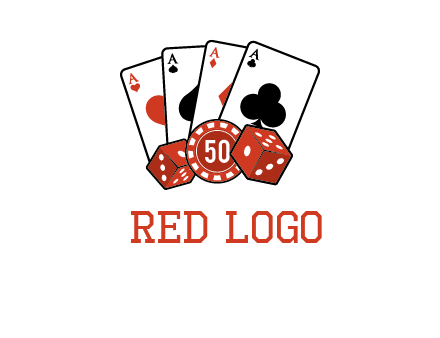 aces dices and chip gambling illustration