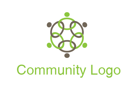connected circles swoosh people logo
