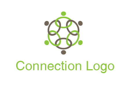 connected circles swoosh people logo