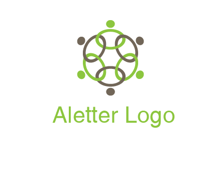 connected circles swoosh people logo