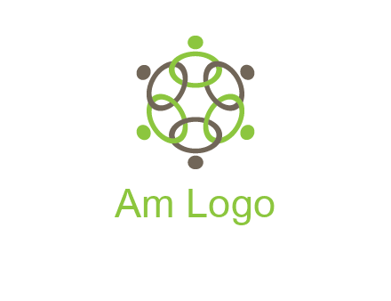 connected circles swoosh people logo