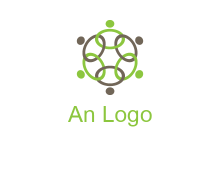 connected circles swoosh people logo