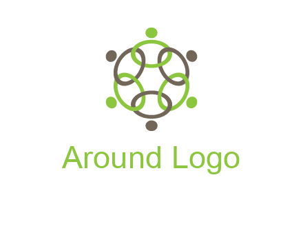 connected circles swoosh people logo