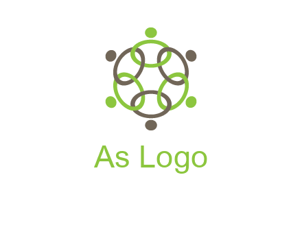 connected circles swoosh people logo