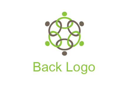 connected circles swoosh people logo