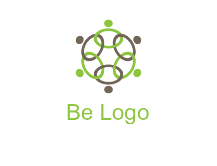 connected circles swoosh people logo
