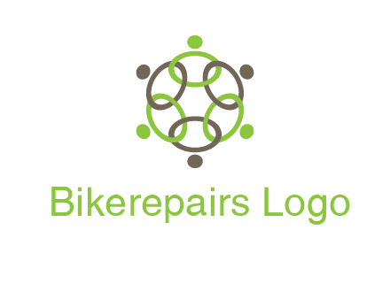 connected circles swoosh people logo