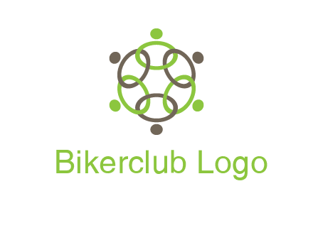 connected circles swoosh people logo