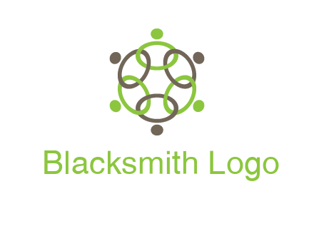 connected circles swoosh people logo