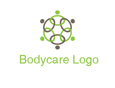 connected circles swoosh people logo