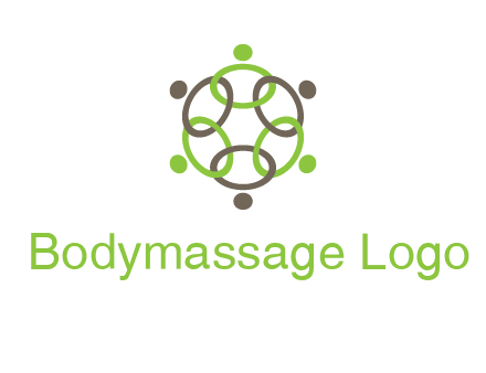 connected circles swoosh people logo