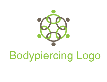 connected circles swoosh people logo