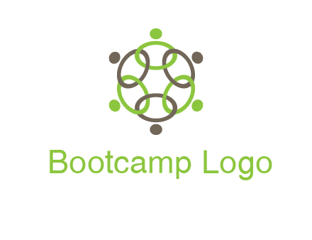 connected circles swoosh people logo