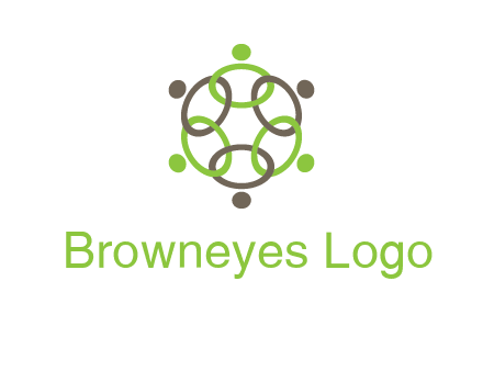 connected circles swoosh people logo