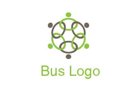 connected circles swoosh people logo