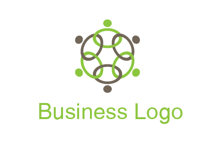 connected circles swoosh people logo