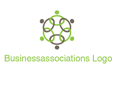 connected circles swoosh people logo