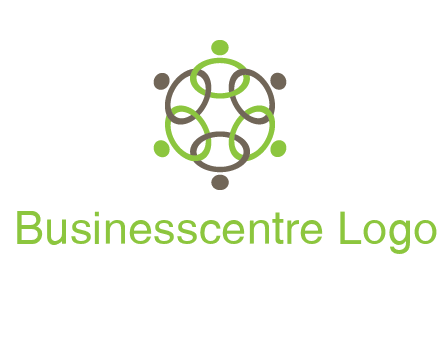 connected circles swoosh people logo