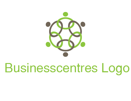 connected circles swoosh people logo