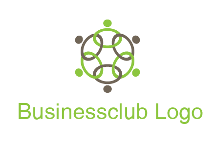 connected circles swoosh people logo