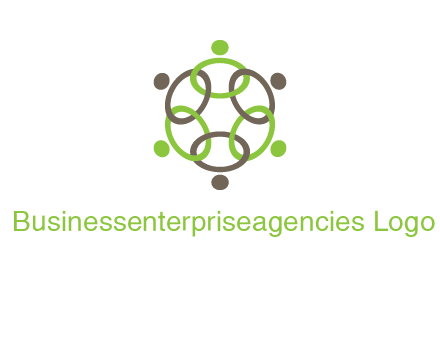 connected circles swoosh people logo