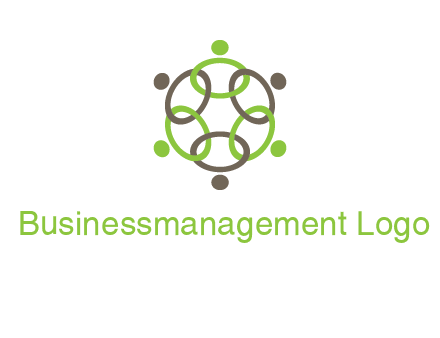 connected circles swoosh people logo