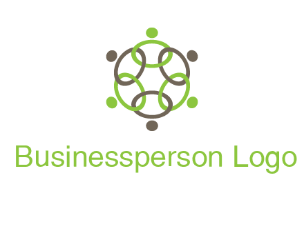 connected circles swoosh people logo