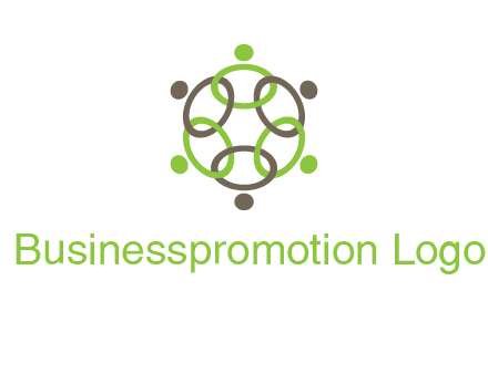 connected circles swoosh people logo