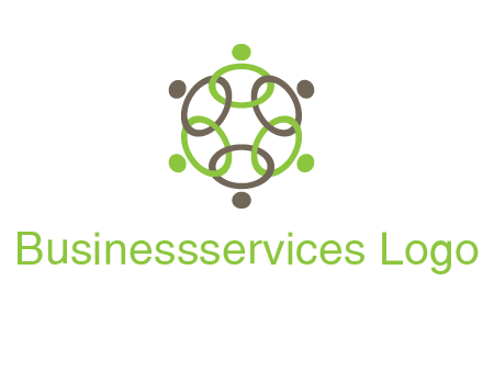 connected circles swoosh people logo